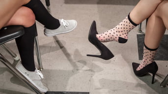 Gabriella Paltrova en 'Intense lesbian foot worship and kinky co-ed lesbian sex.'