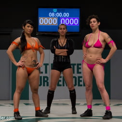 Saffron in 'Kink' Brutal head scissors, body locks and back breakers and ass fucking. The roughest match of the year! (Thumbnail 2)